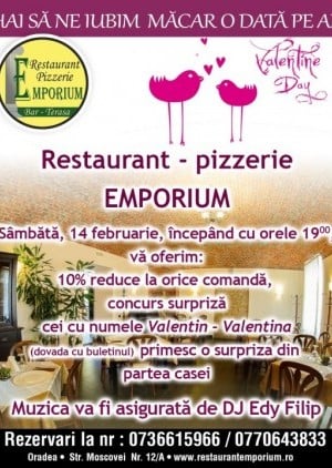 Valentine's Day în Restaurant Emporium